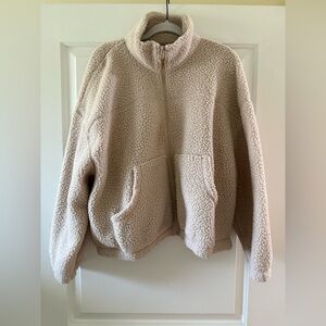 Old Navy Cream Sherpa Zip Jacket